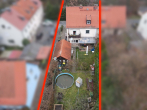 Rückansicht Haus + Garten - Charmantes Mehrgenerationenhaus mit vielseitigen Nutzungsmöglichkeiten und Nähe zum Geiseltalsee