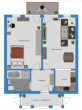 Grundriss - 2-Raumwohnung in gefragter Toplage mit Balkon & Tiefgarage