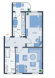 Grundriss - 2-Raumwohnung mit Balkon